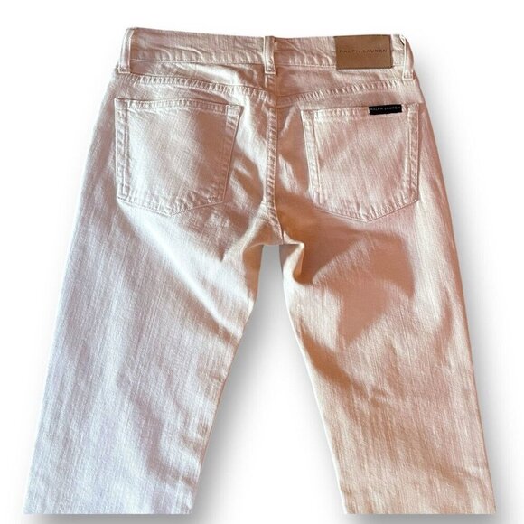 Ralph Lauren Black Label Womens 380 Jeans Sz 26 Cream Slim Bootcut Made in Italy - Picture 6 of 7